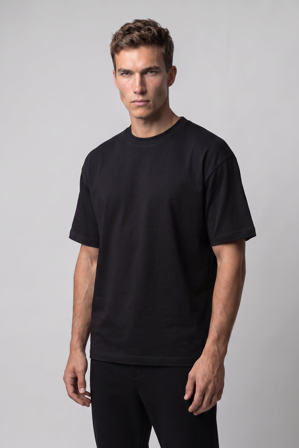 100% Cotton Oversized T-Shirt - Black