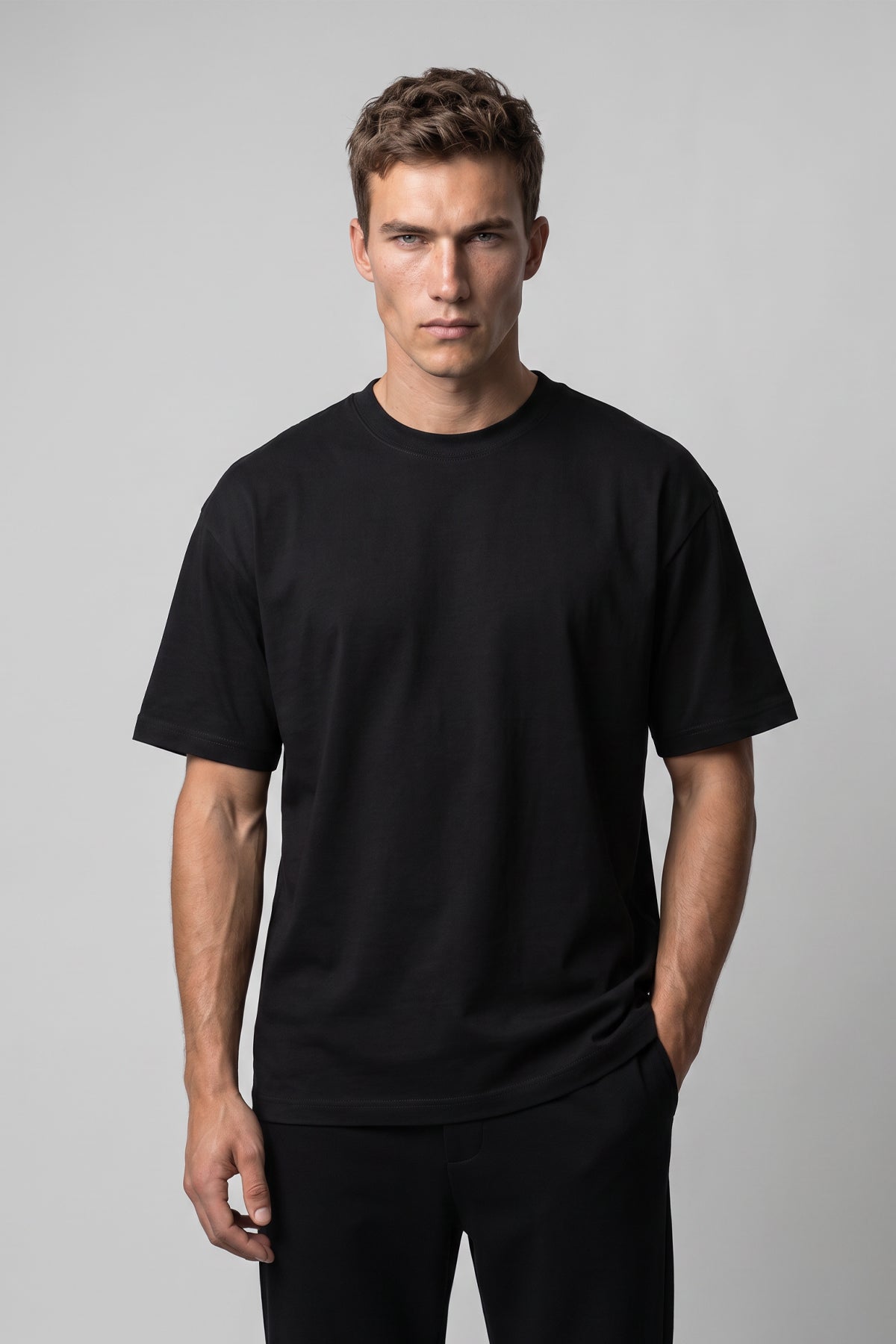 100% Cotton Oversized T-Shirt - Black