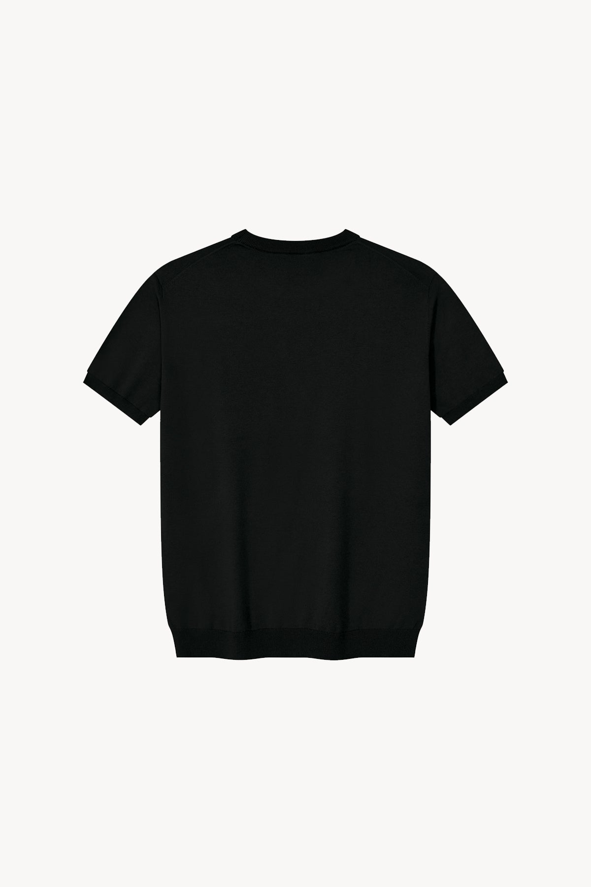 Crewneck Knit T-Shirt - Black