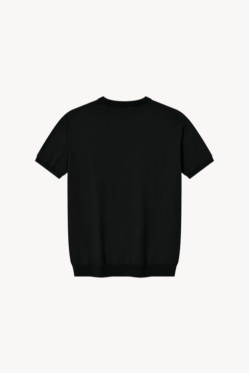 Crewneck Knit T-Shirt - Black