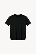 Crewneck Knit T-Shirt - Black