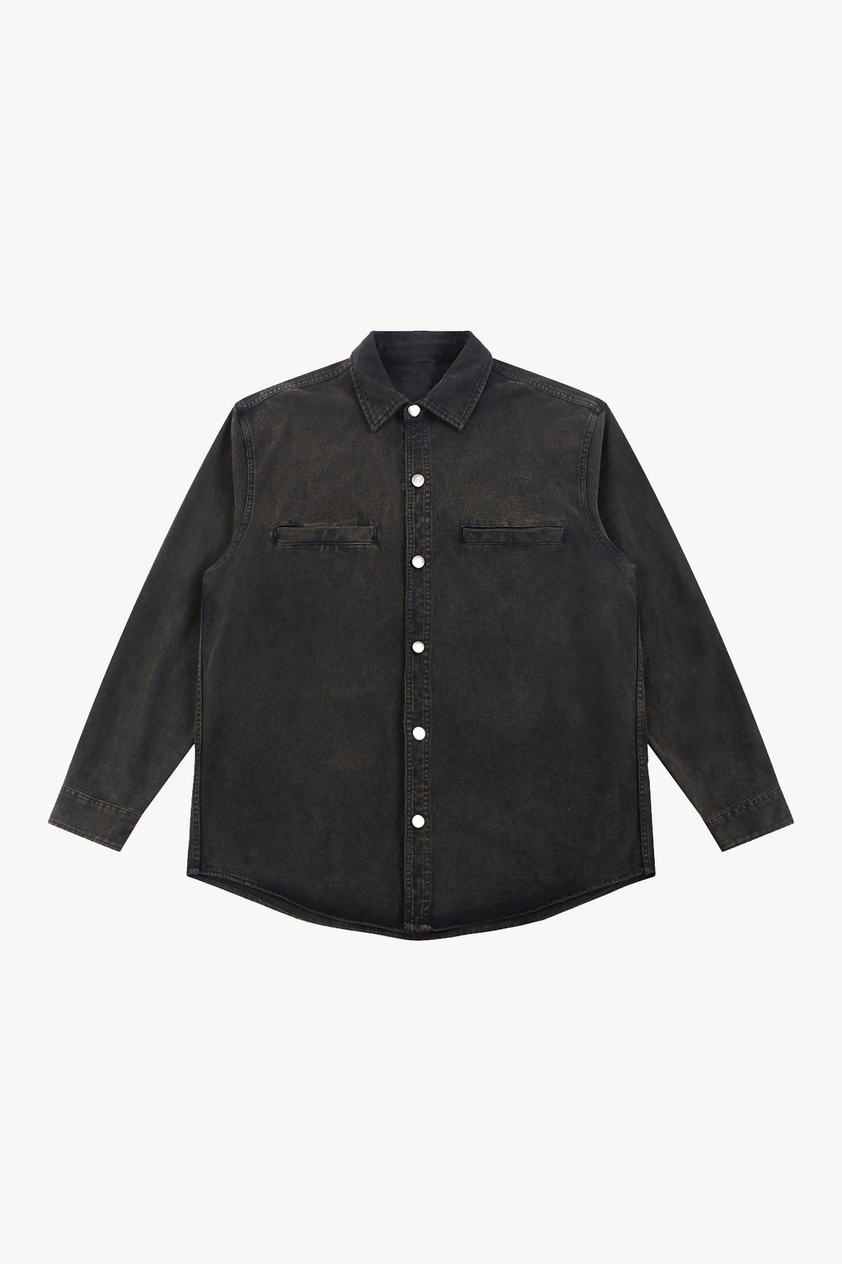 Vintage Washed Heavyweight Denim Jacket - Black