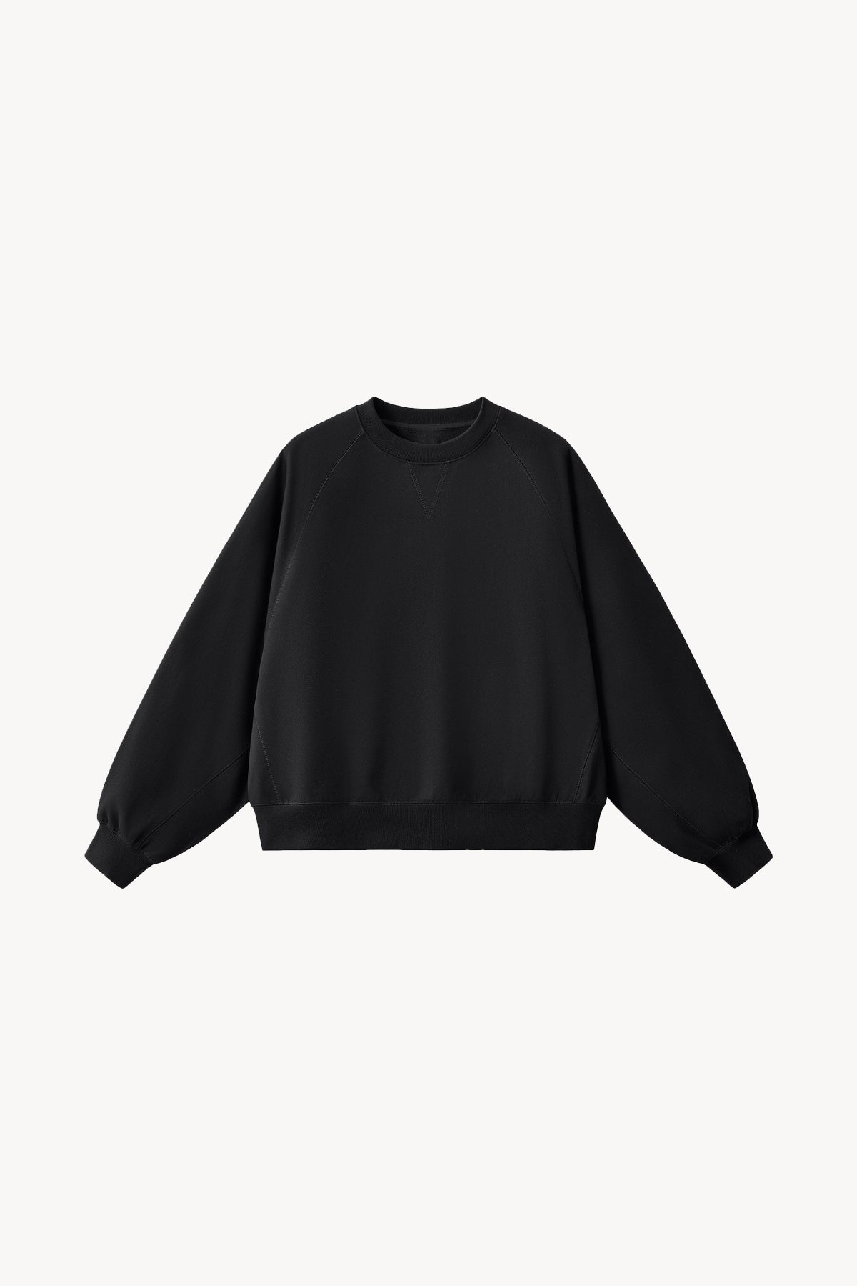 Essential Heavyweight Dolman Sleeve Boxy Sweatshirt - Black