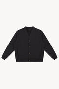 Essential Heavyweight Sweat Cardigan - Black