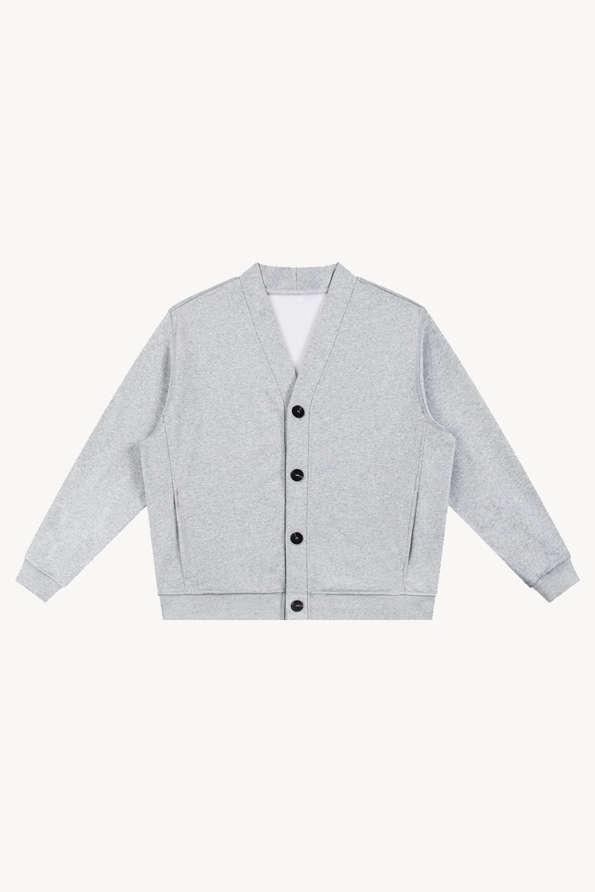 Essential Heavyweight Sweat Cardigan - Flower Gray