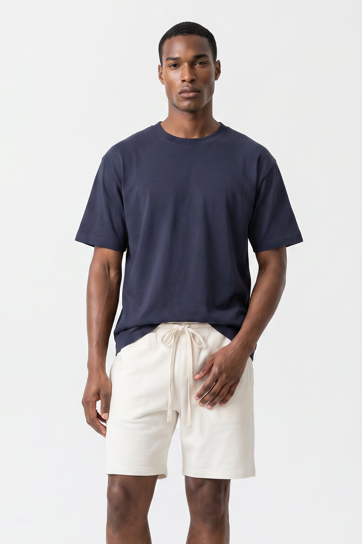 Essential Oversized Cotton T-Shirt - Navy Blue