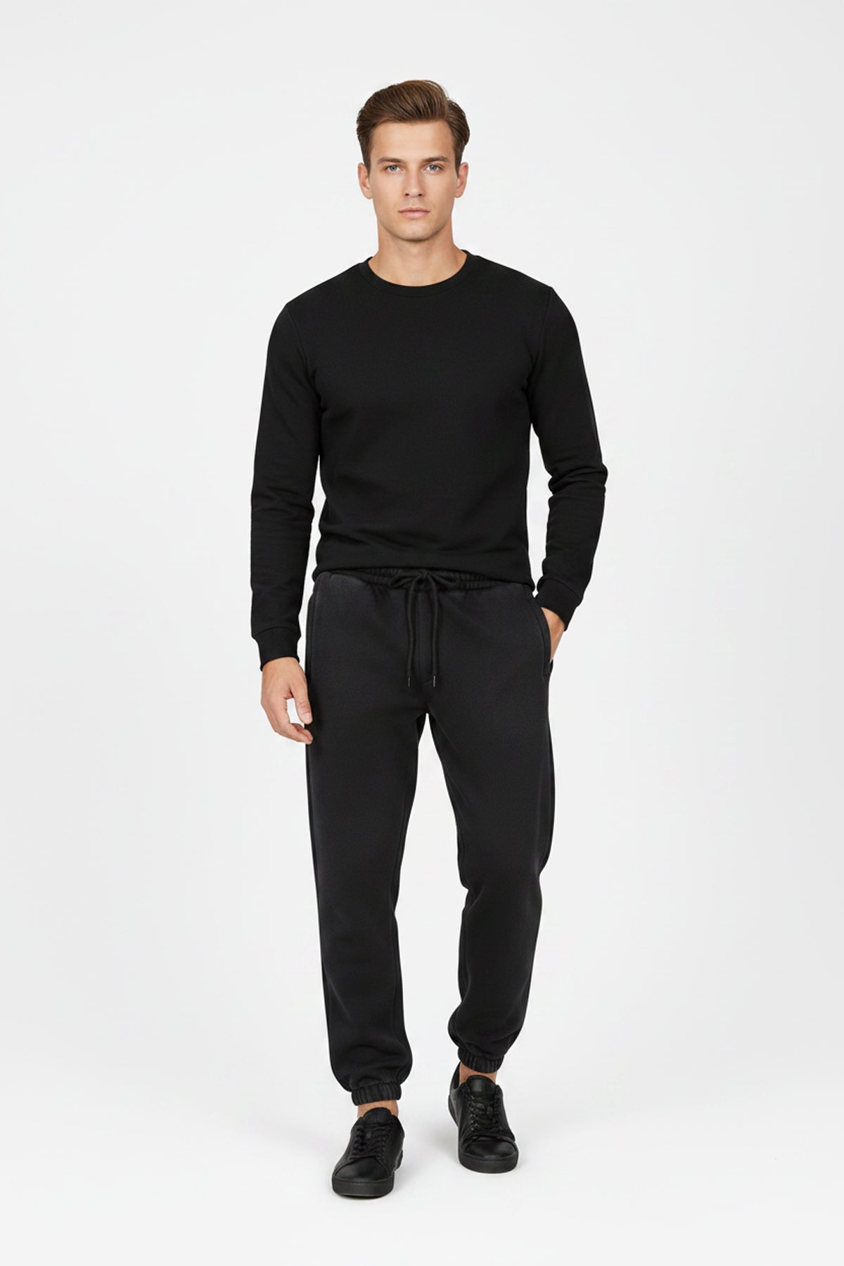 Fleeced Jogger Sweatpants - Black