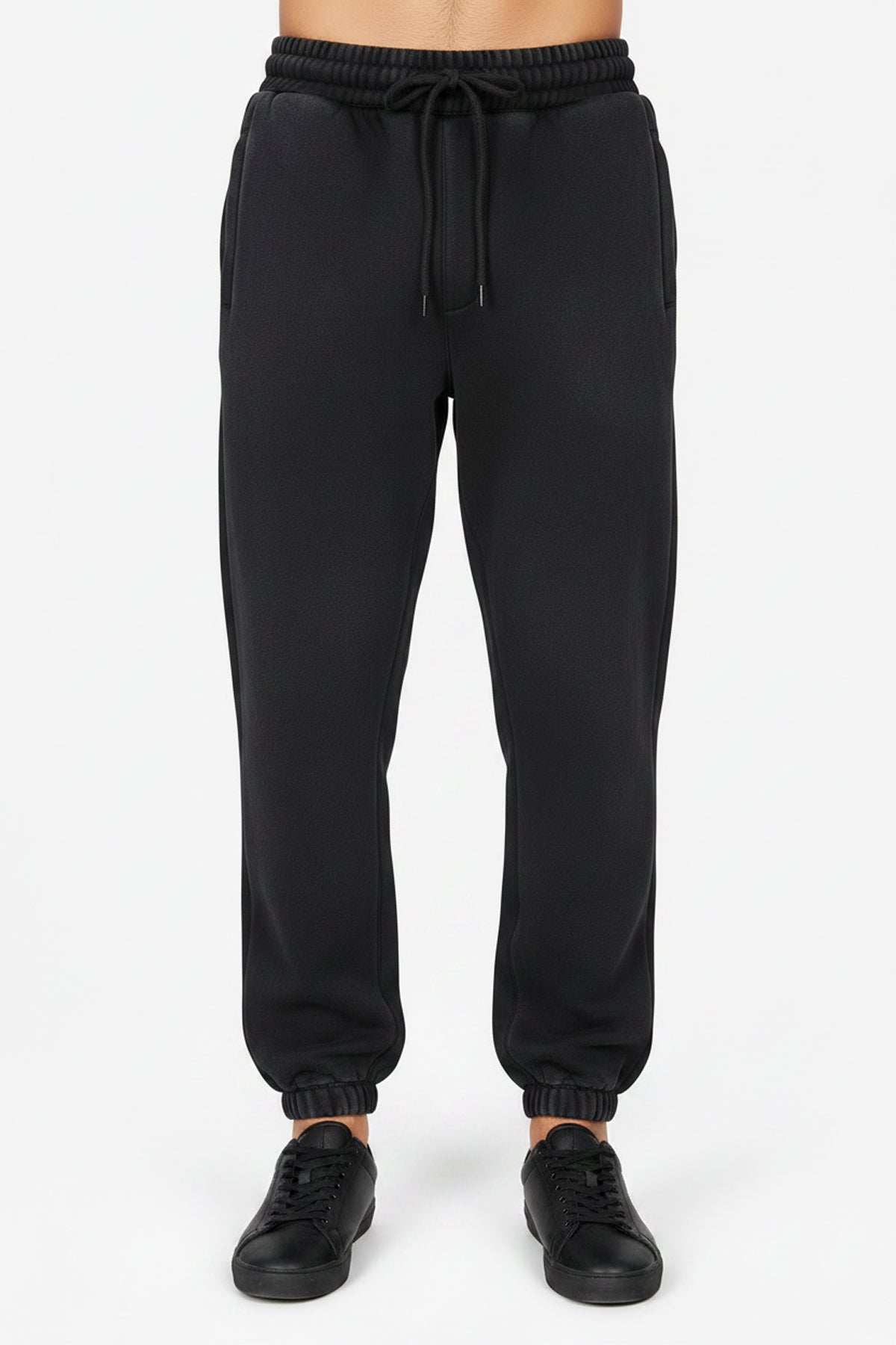 Fleeced Jogger Sweatpants - Black