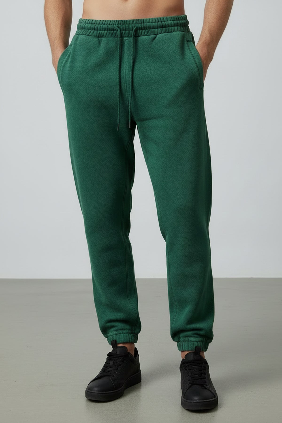 Fleeced Jogger Sweatpants - Dark Green