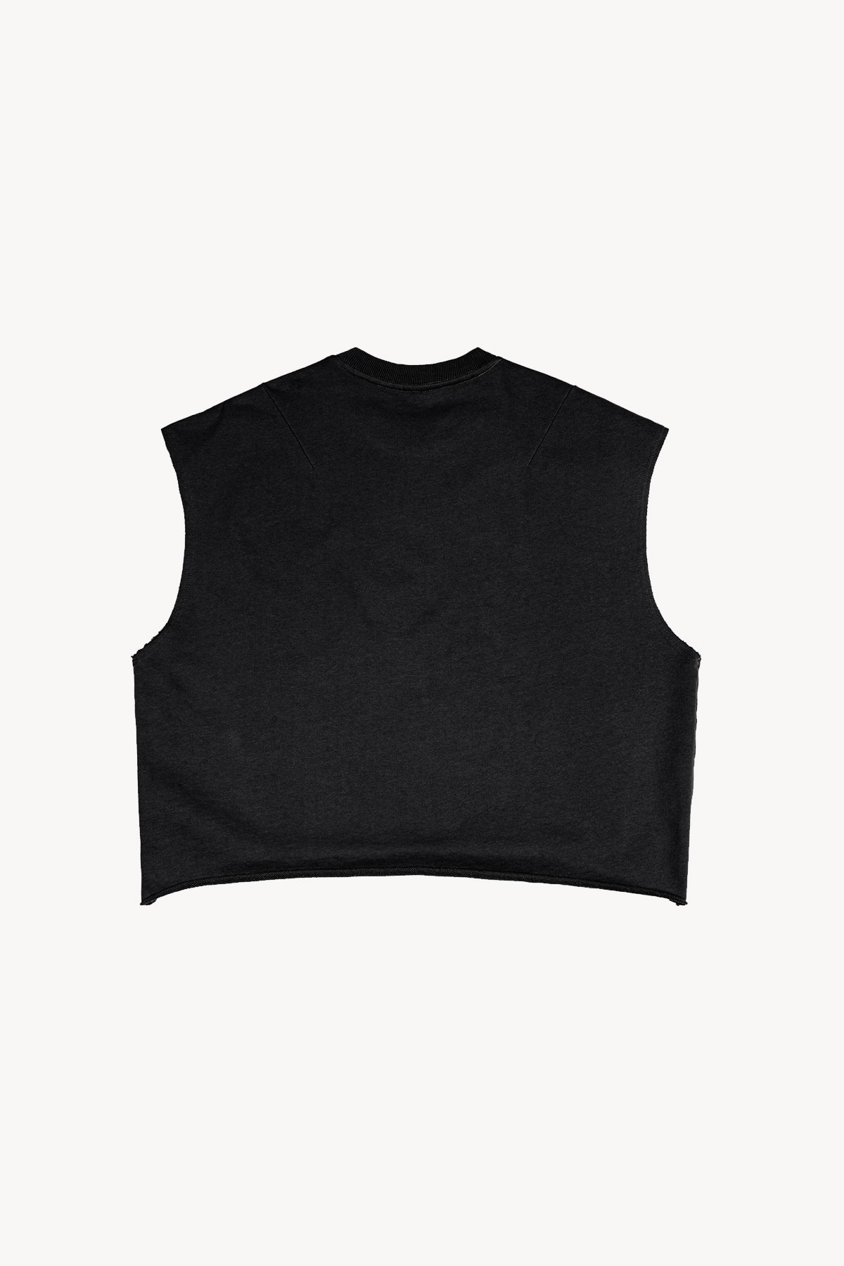 French Terry Boxy Tank Top - Black