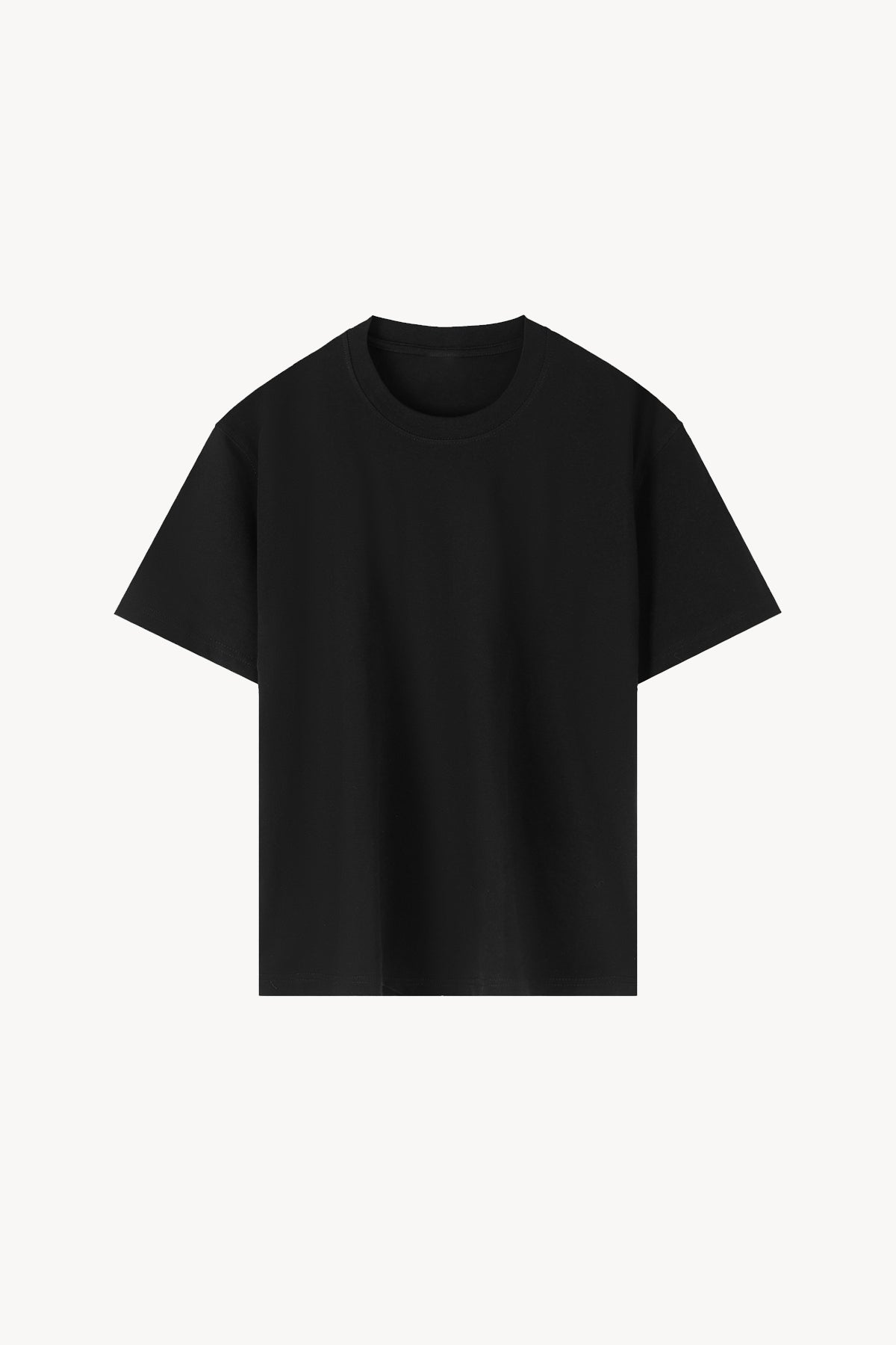 Heavyweight Drop Shoulder Cotton T-Shirt - Black