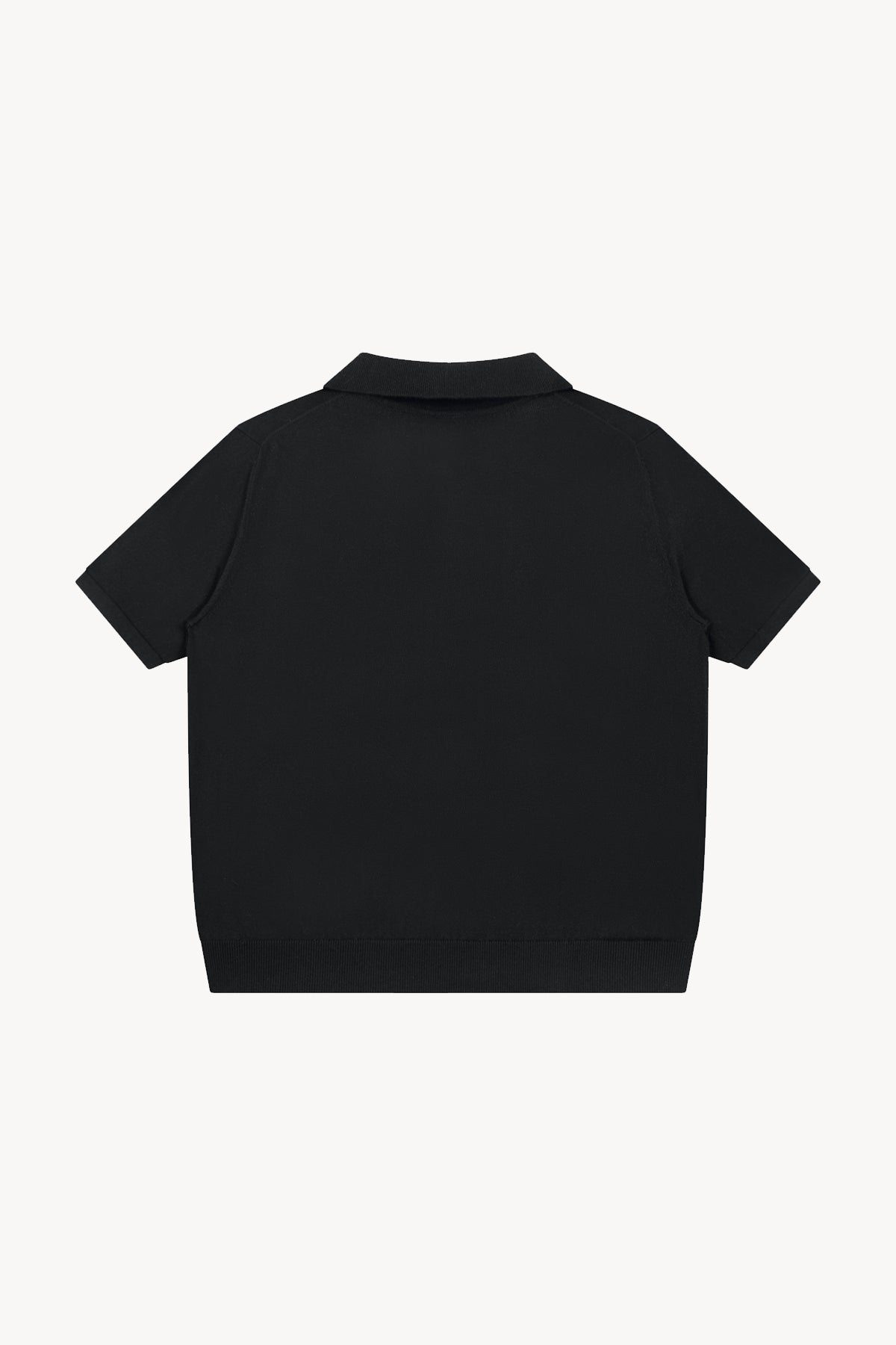 Heavyweight Oversized Polo Shirt - Black
