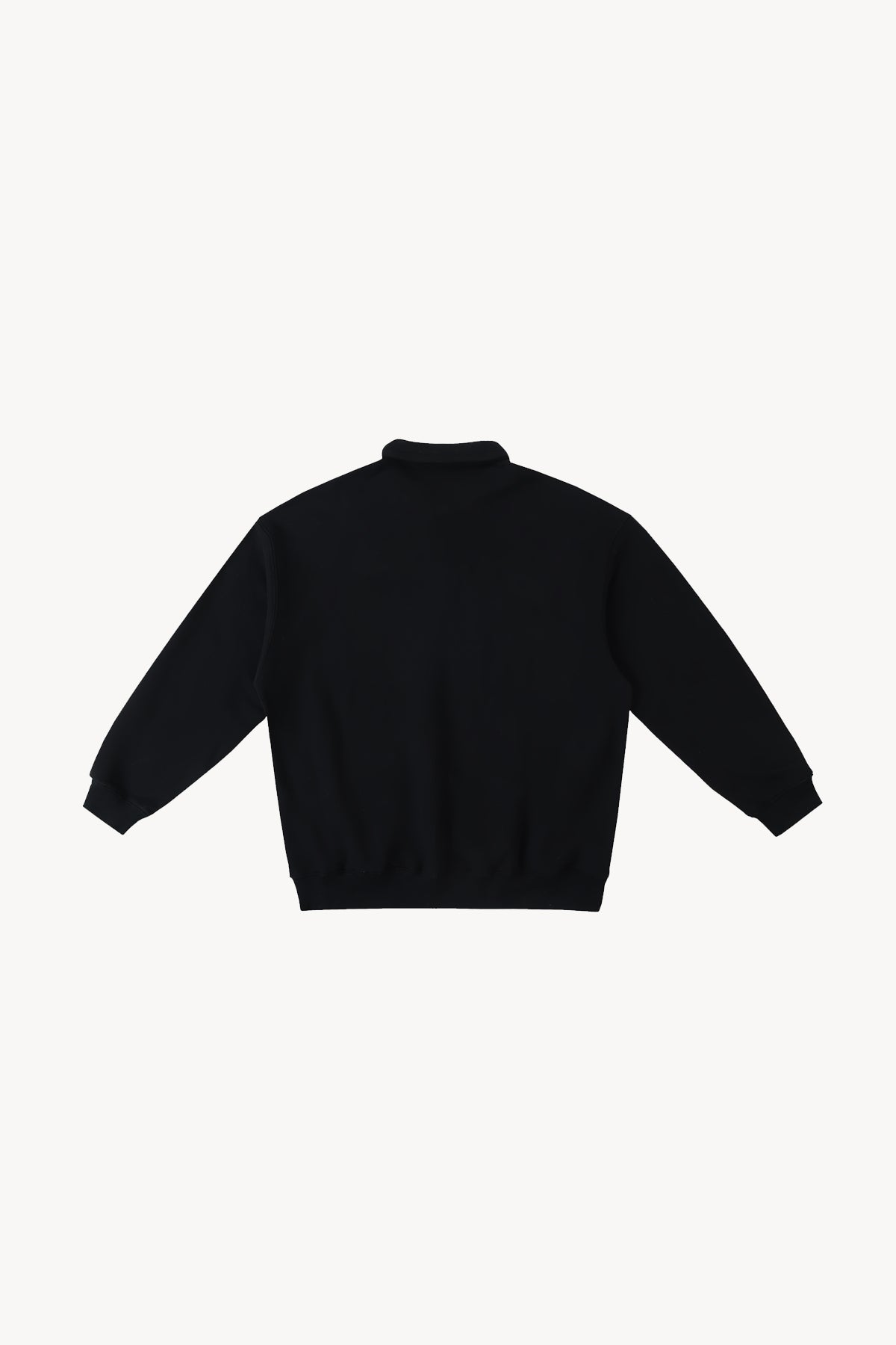 Heavyweight Polo-Collar Sweatshirt - Black