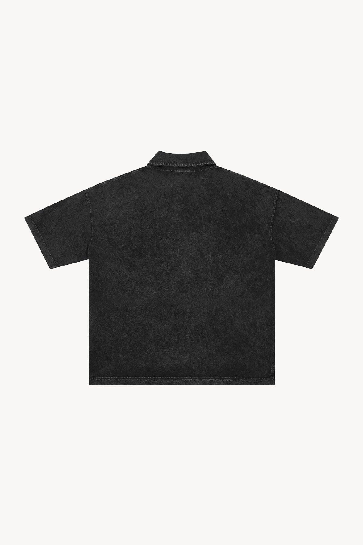 Heavyweight Snow-Washed Polo Shirt - Black