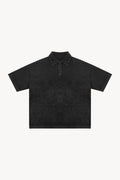 Heavyweight Snow-Washed Polo Shirt - Black