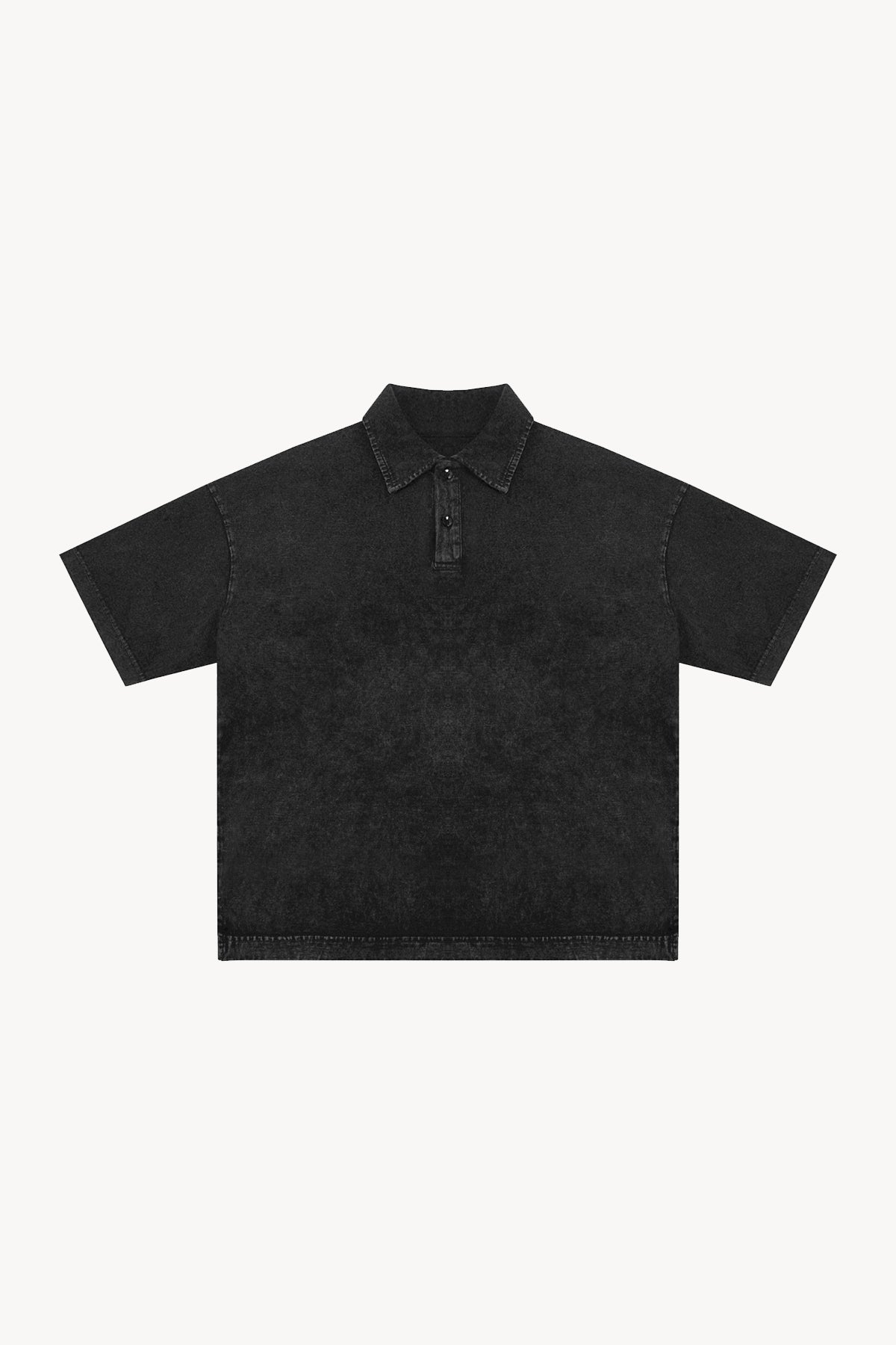 Heavyweight Snow-Washed Polo Shirt - Black