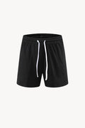Mesh Drawstring Shorts - Black