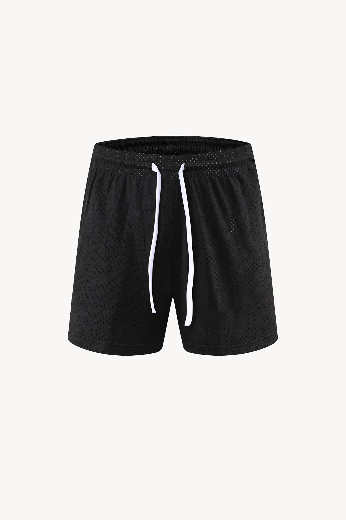 Mesh Drawstring Shorts - Black
