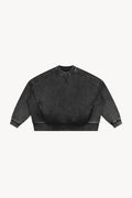Mineral Wash Boxy Sweatshirt - Black
