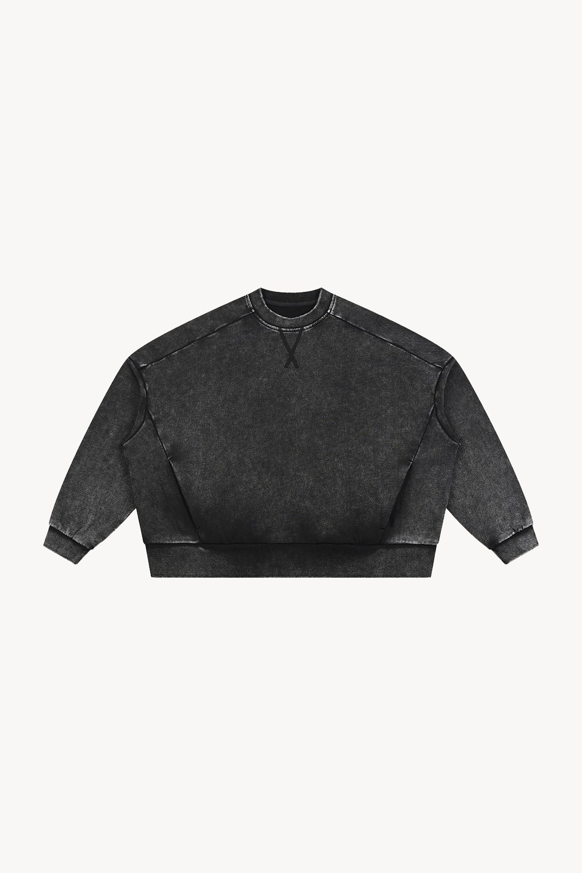 Mineral Wash Boxy Sweatshirt - Black