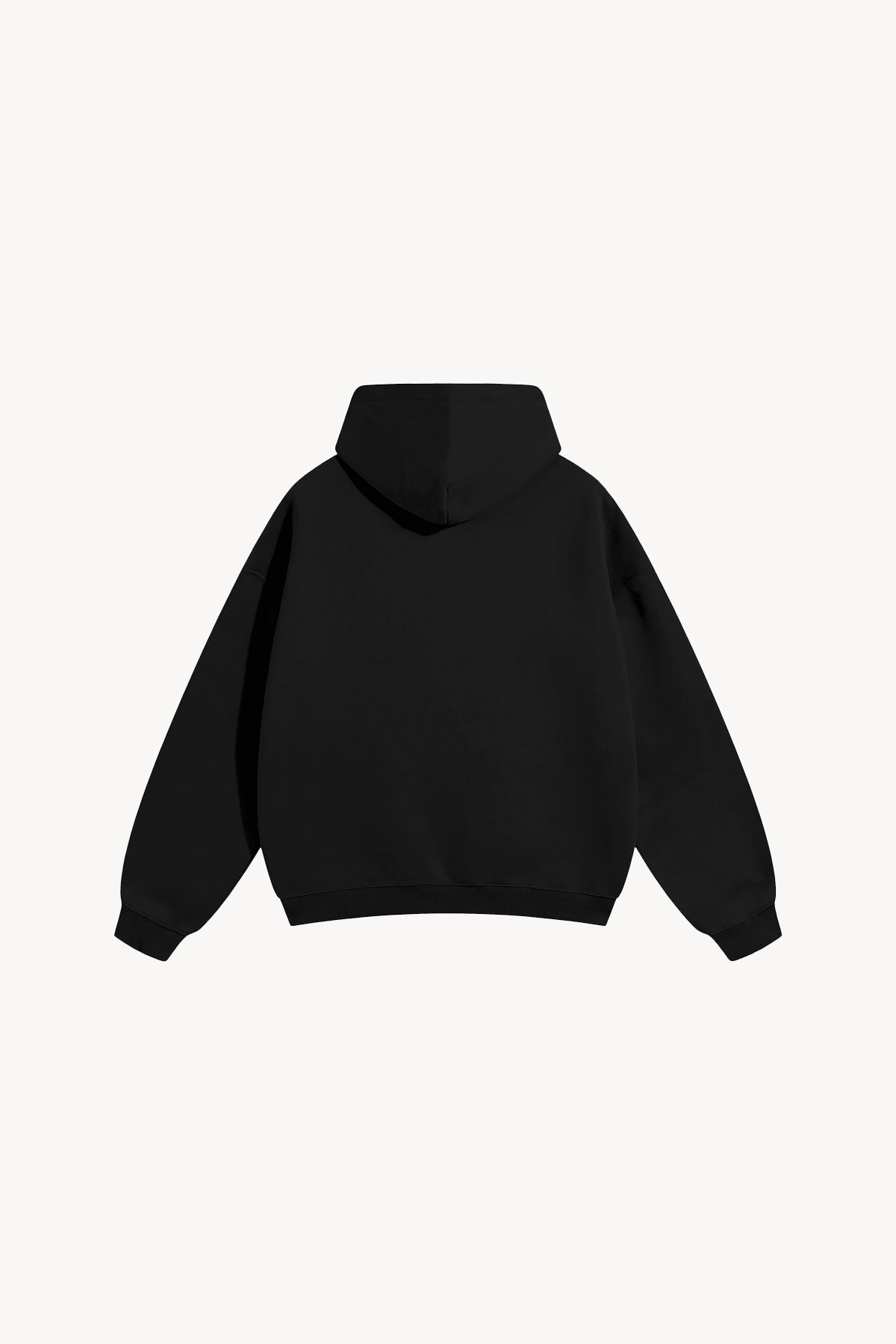 Oversized Fleeced Hoodie - Black