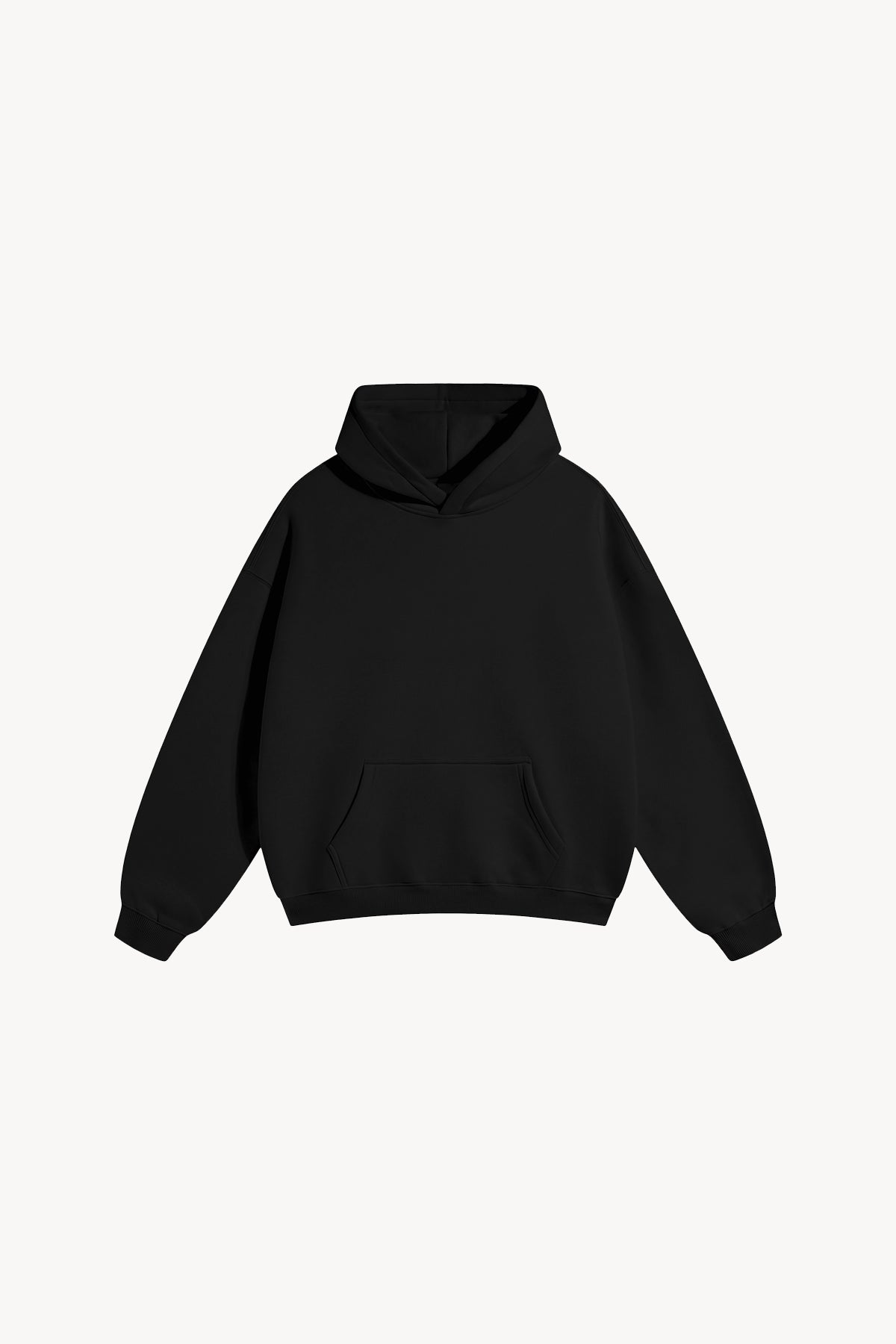 Oversized Fleeced Hoodie - Black