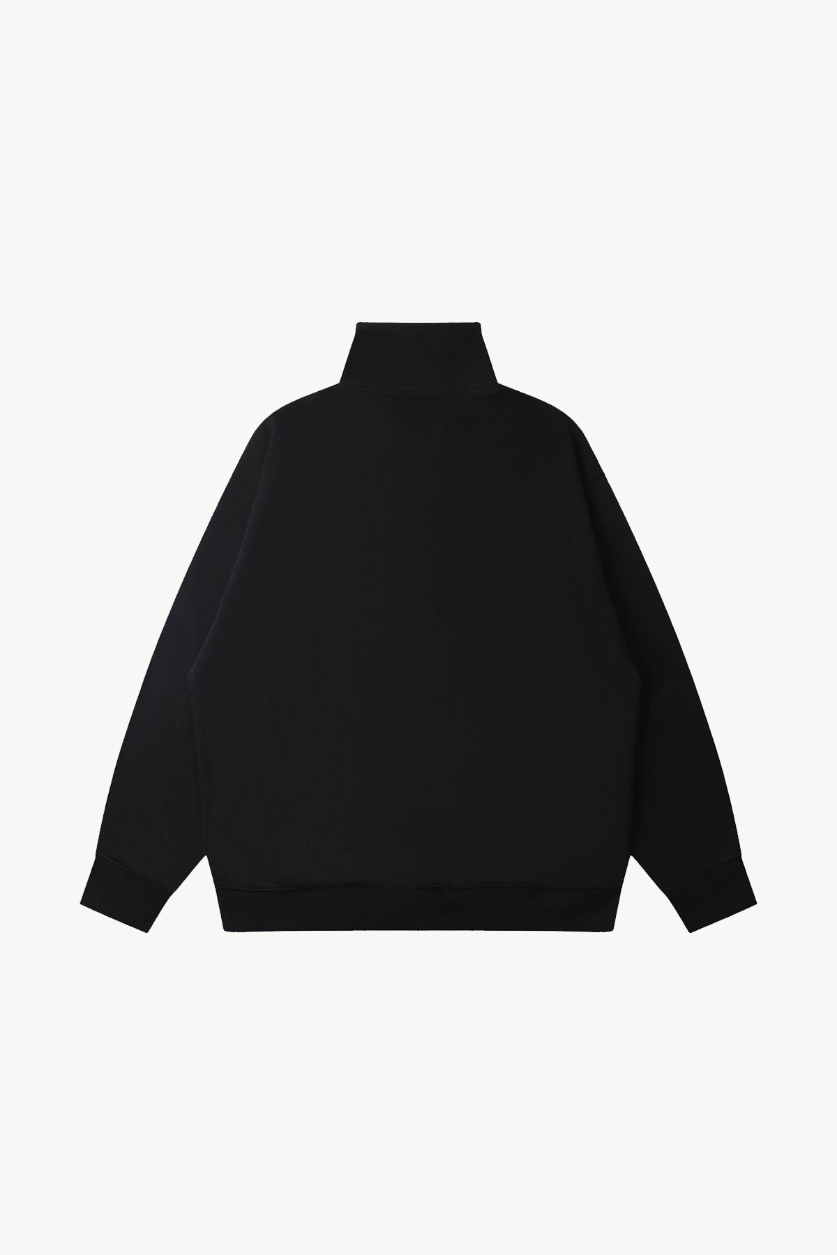 Quarter-Zip Drop Shoulder Sweatshirt - Black