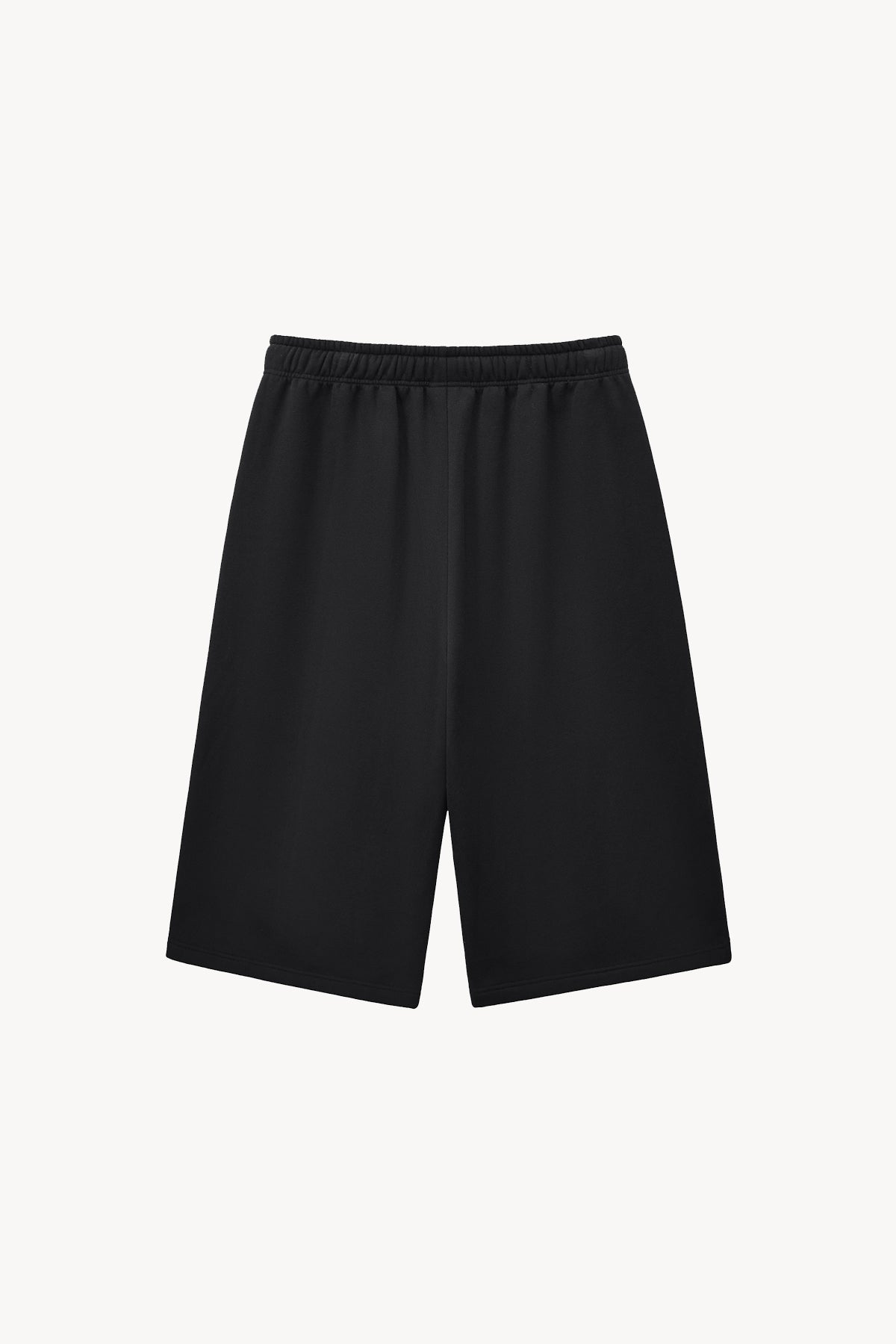 Relaxed Drawstring Three-Quarter Sweatpants - Black
