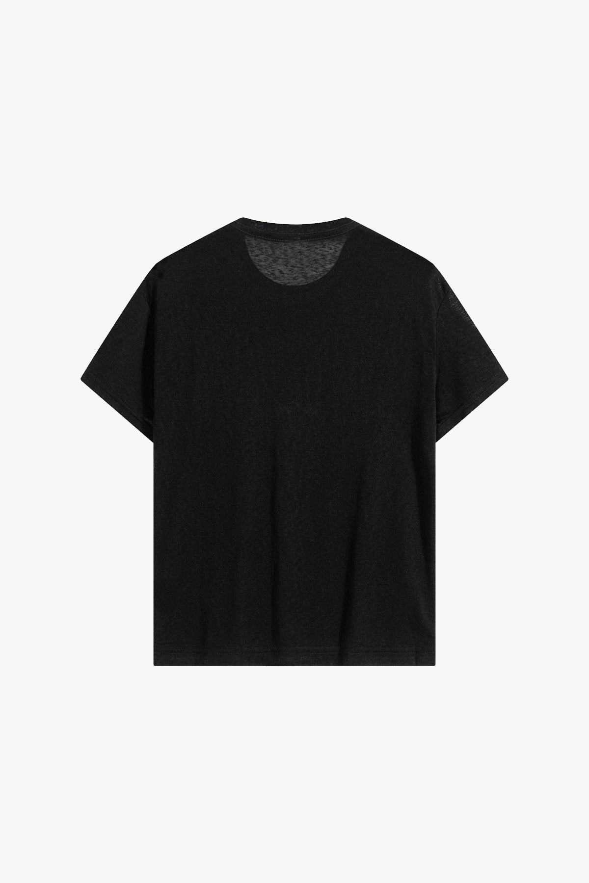 Sheer Lyocell Blend Boxy T-Shirt - Black