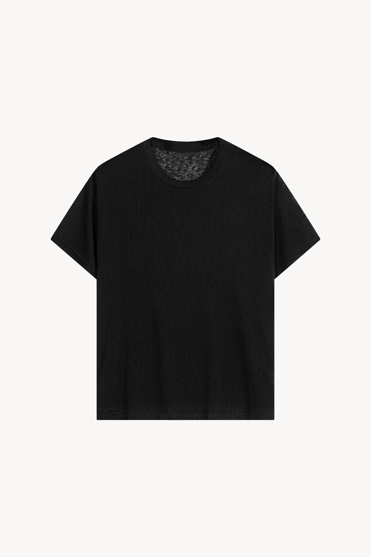 Sheer Lyocell Blend Boxy T-Shirt - Black
