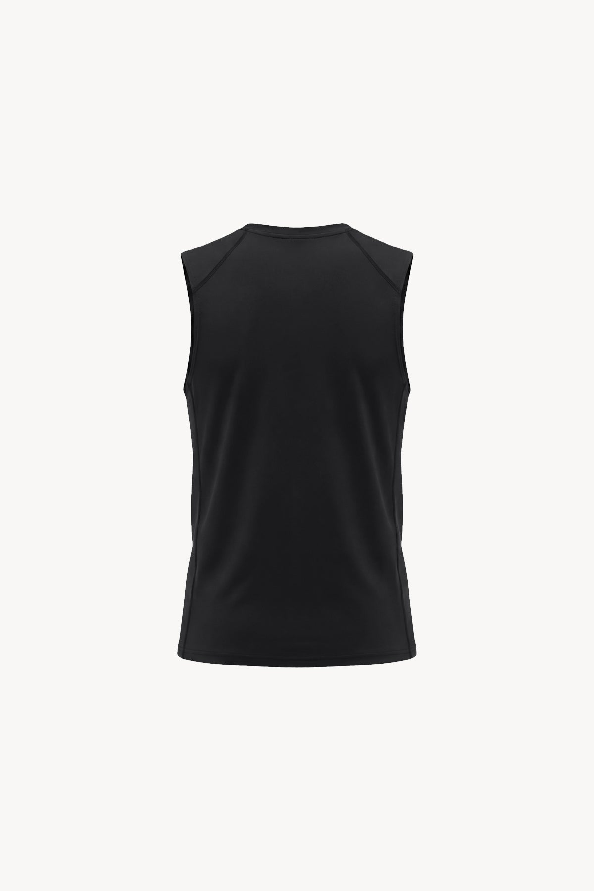 Slim-Fit Topstitch Tank Top - Black