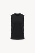 Slim-Fit Topstitch Tank Top - Black