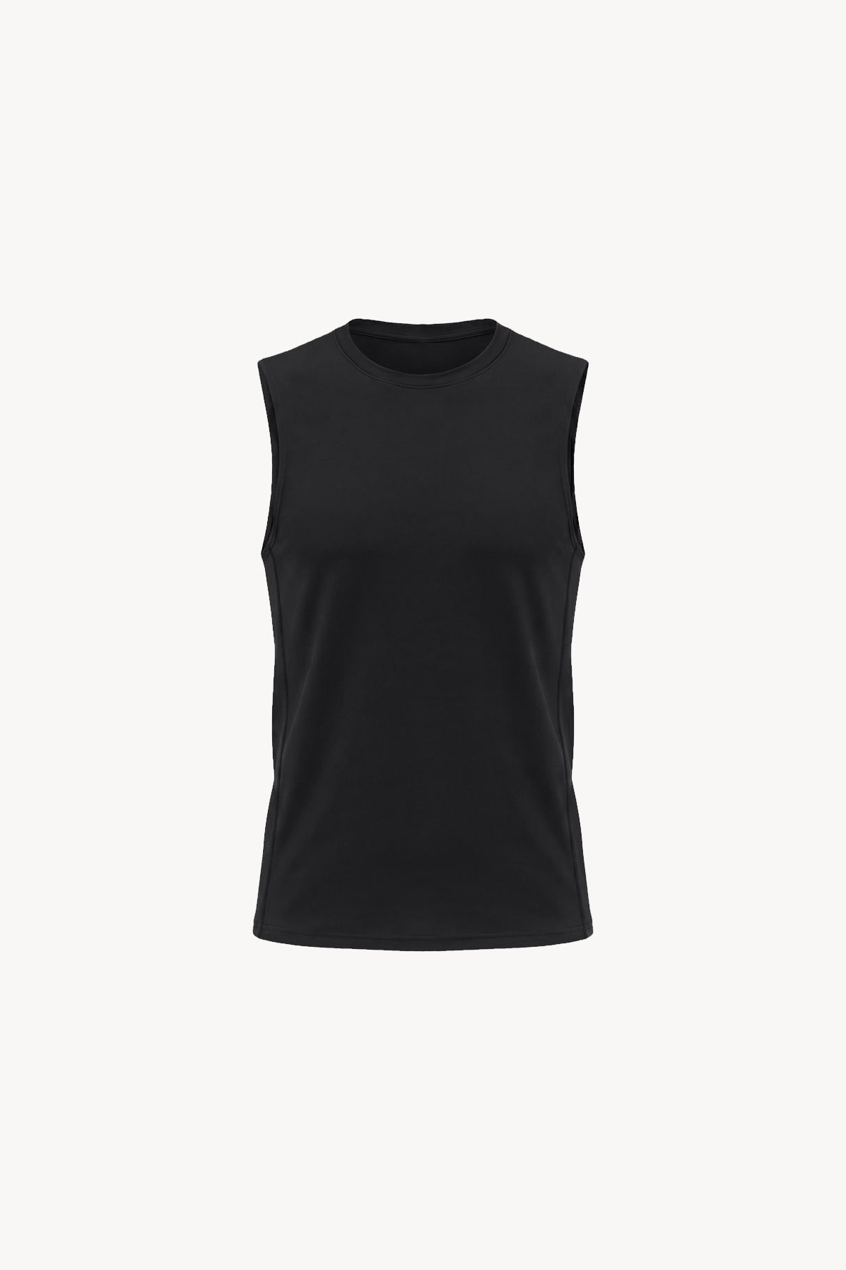 Slim-Fit Topstitch Tank Top - Black