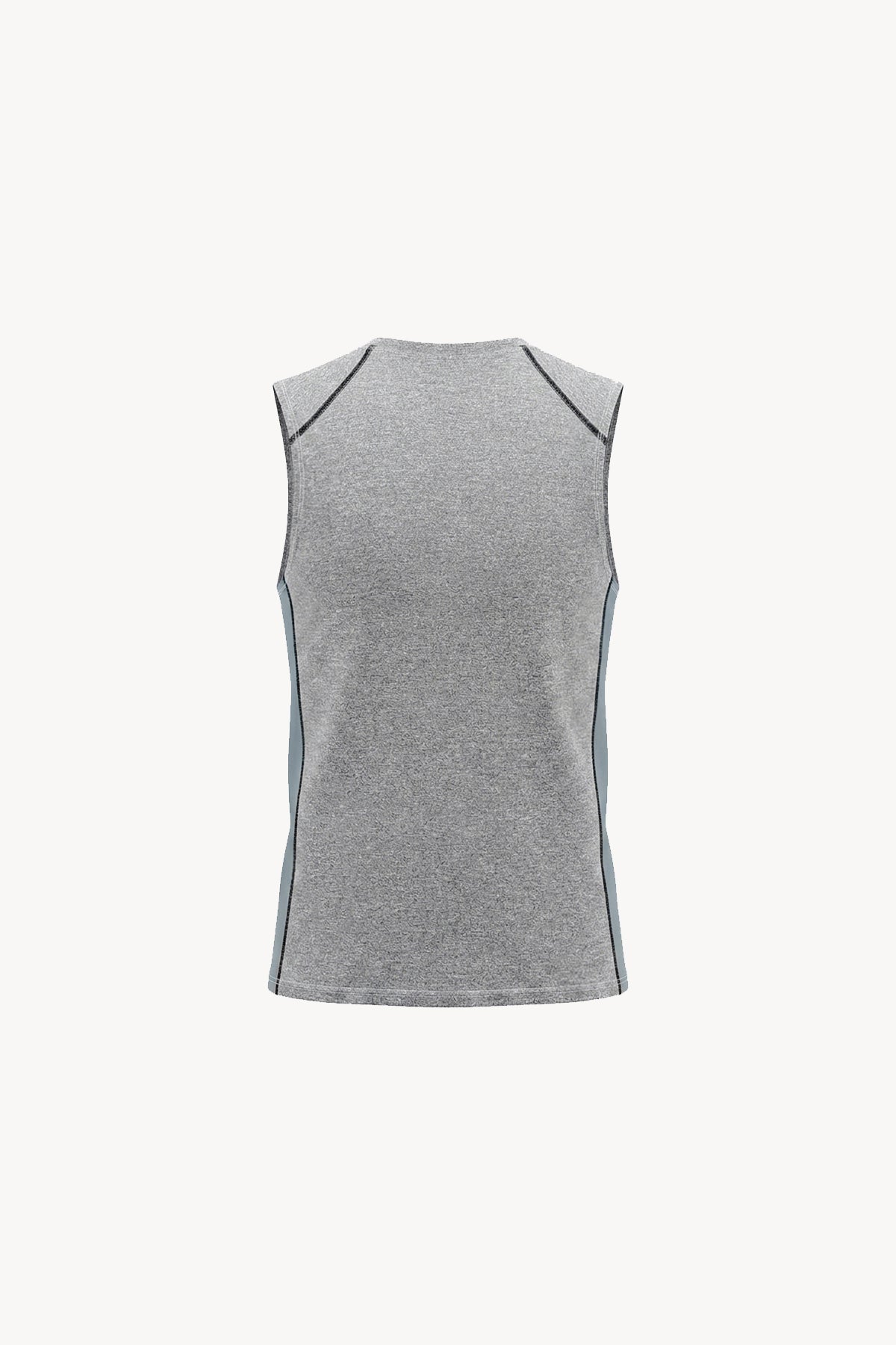 Slim-Fit Topstitch Tank Top - Gray