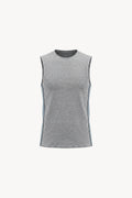 Slim-Fit Topstitch Tank Top - Gray