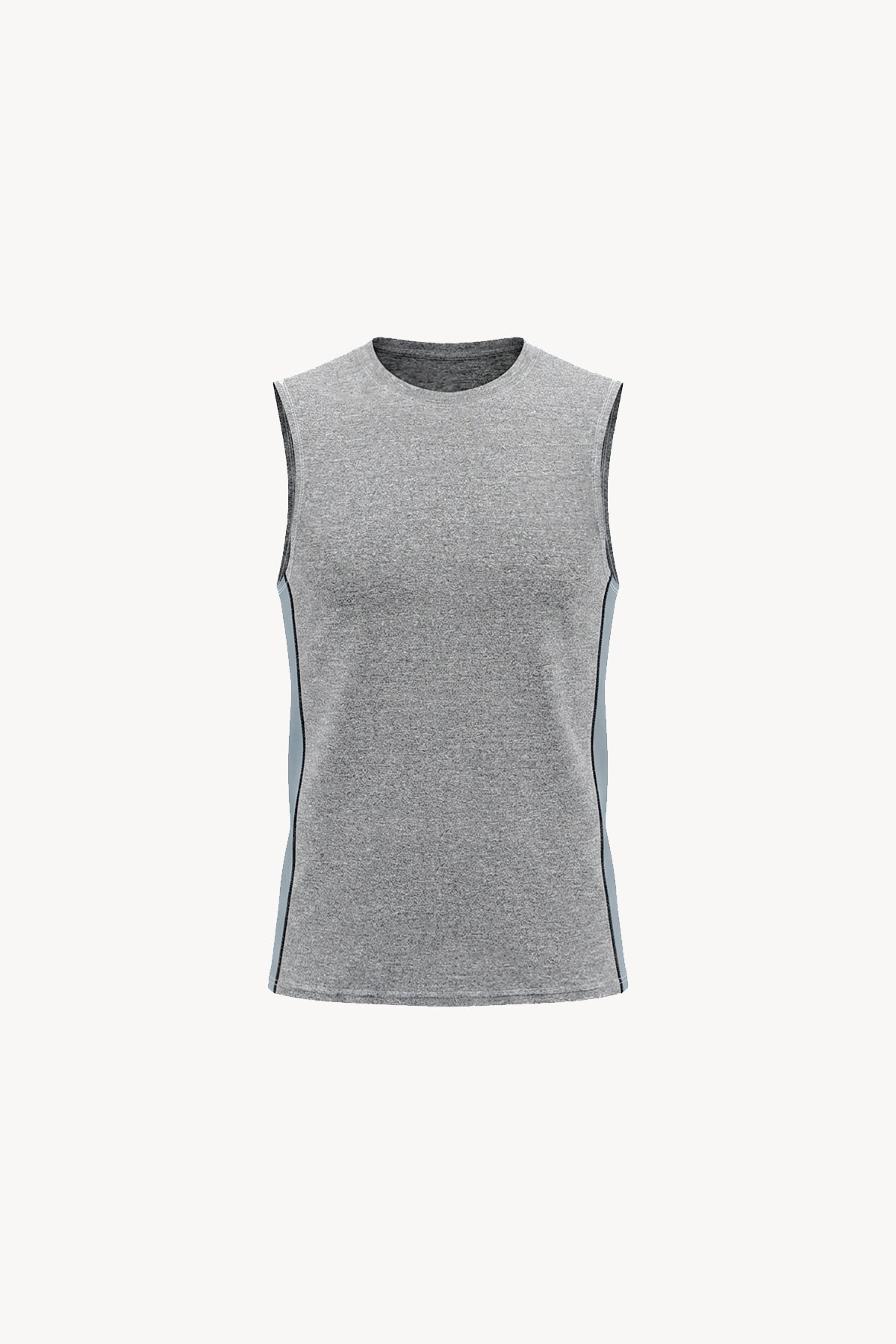 Slim-Fit Topstitch Tank Top - Gray