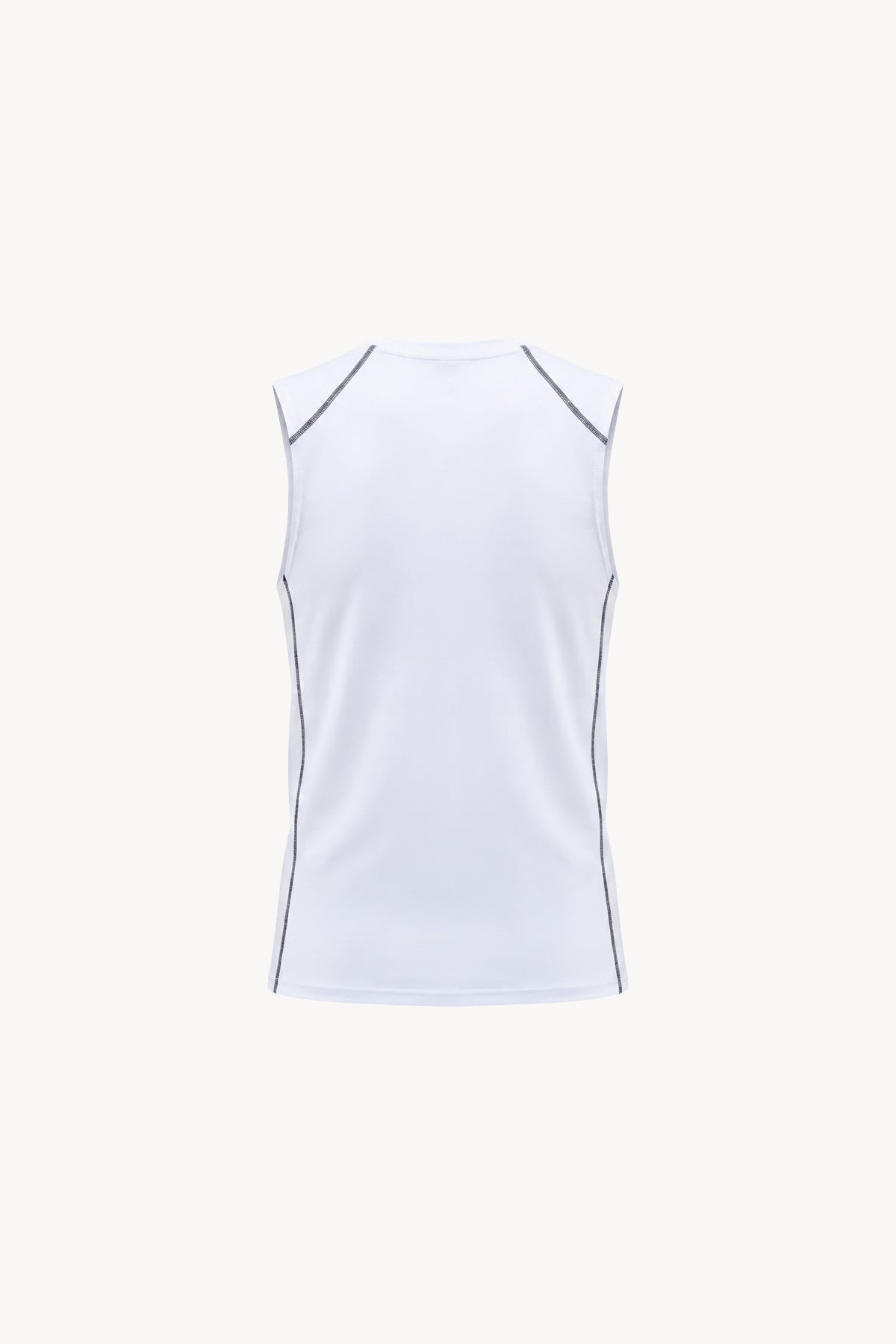 Slim-Fit Topstitch Tank Top - White