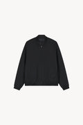 Stand Collar Bomber Jacket - Black