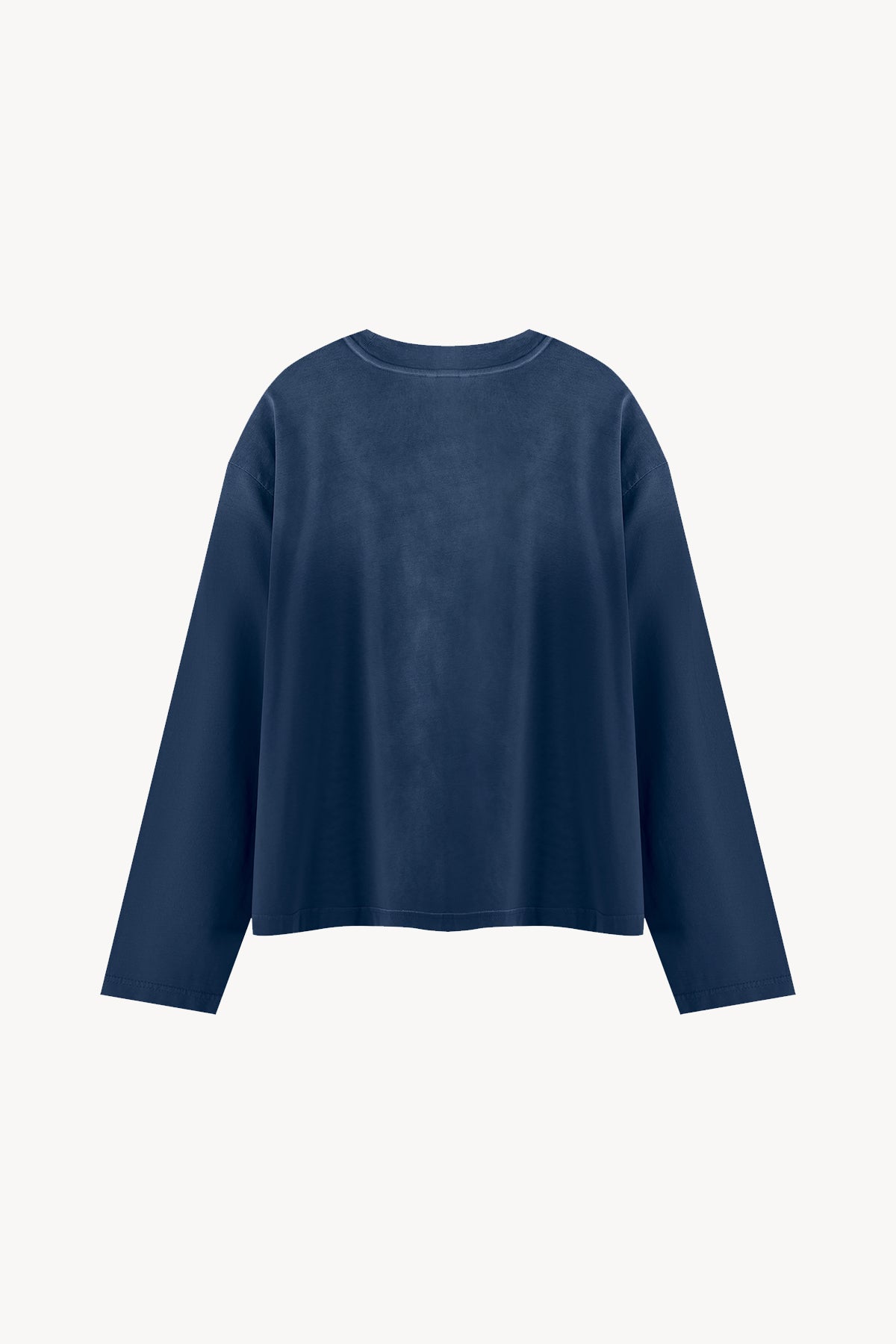 Sunfade Boxy Long Sleeve T-Shirt - Navy Blue