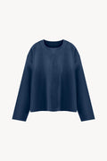 Sunfade Boxy Long Sleeve T-Shirt - Navy Blue