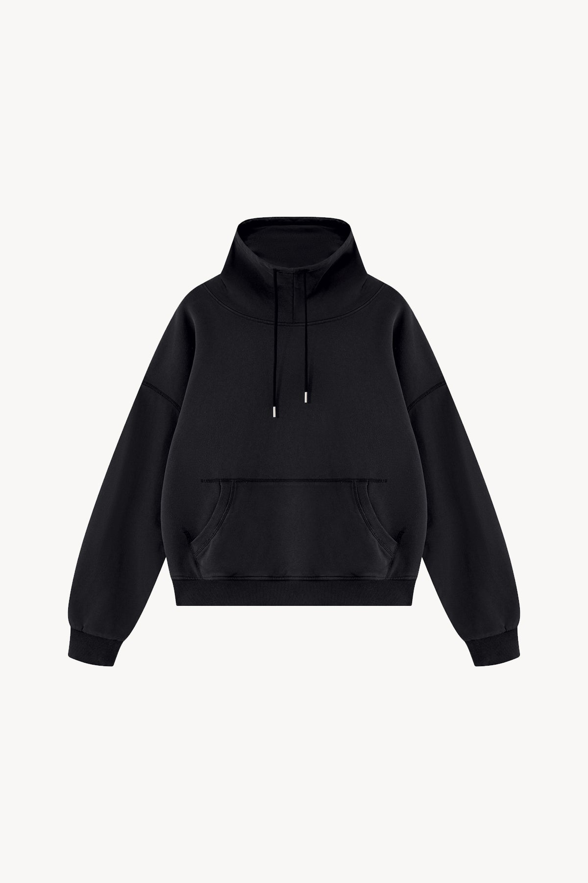 Vintage Wash Boxy Hoodie - Black