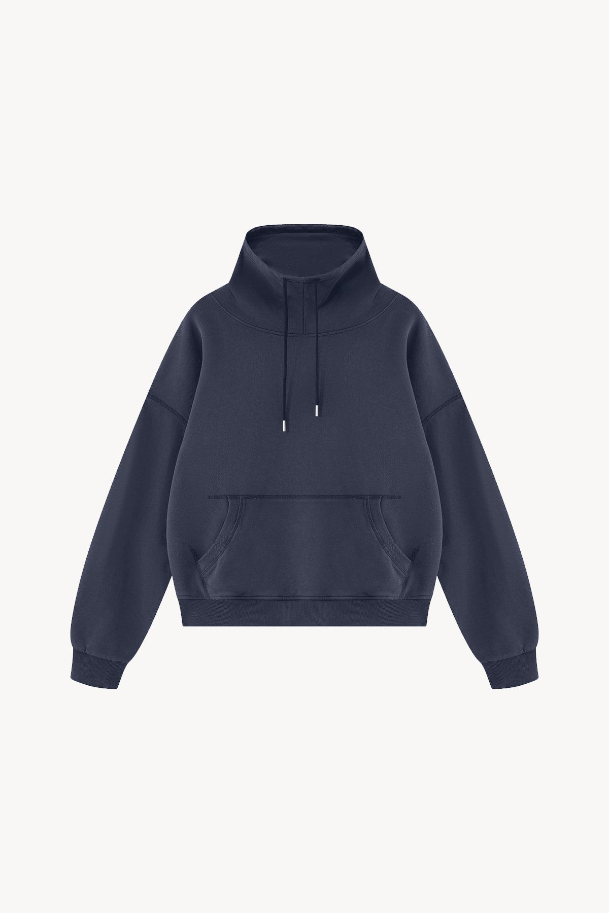 Vintage Wash Boxy Hoodie - Navy Blue