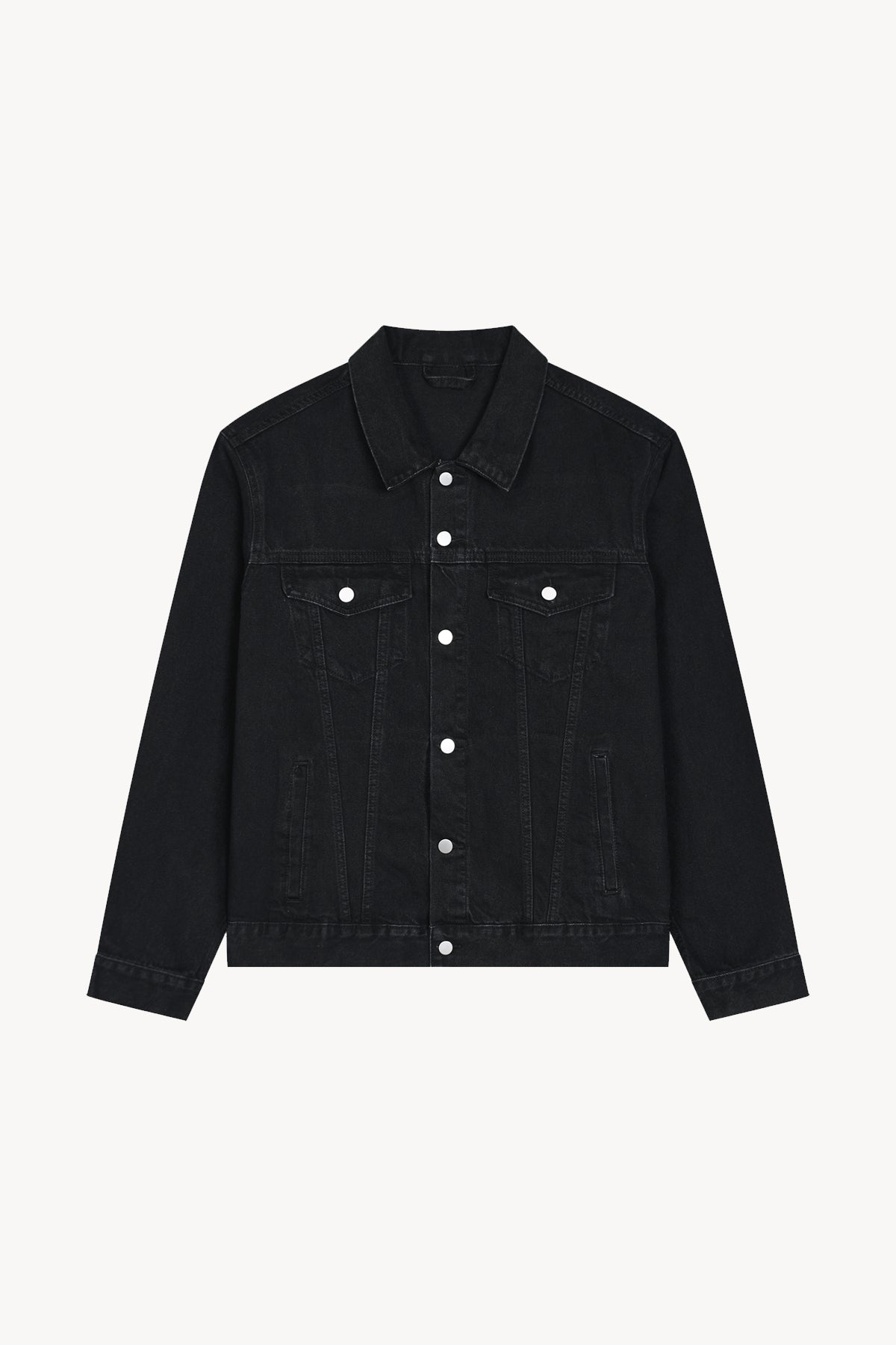 Vintage Wash Denim Jacket - Black