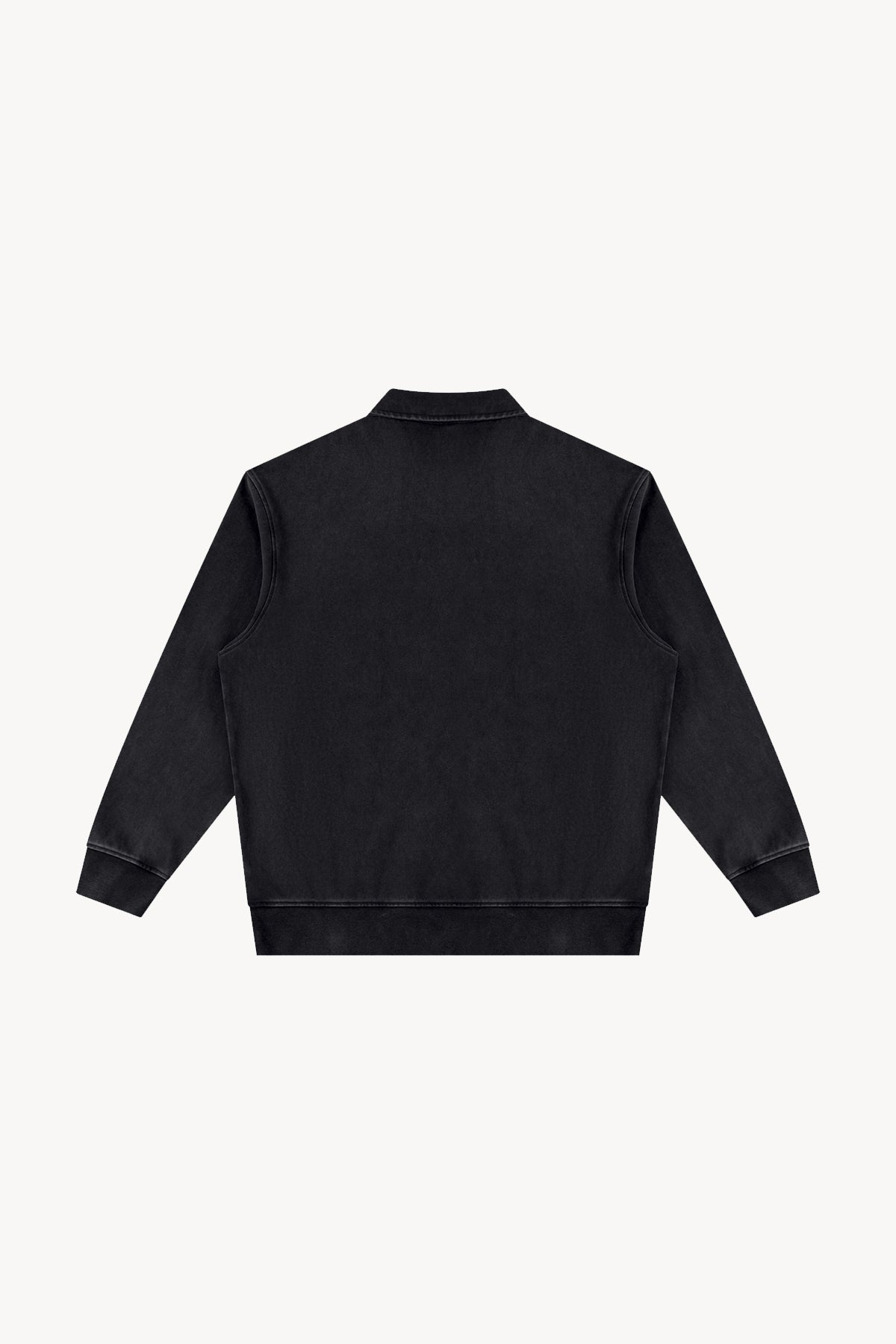 Vintage Wash Quarter-Zip Sweatshirt - Black