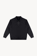 Vintage Wash Quarter-Zip Sweatshirt - Black