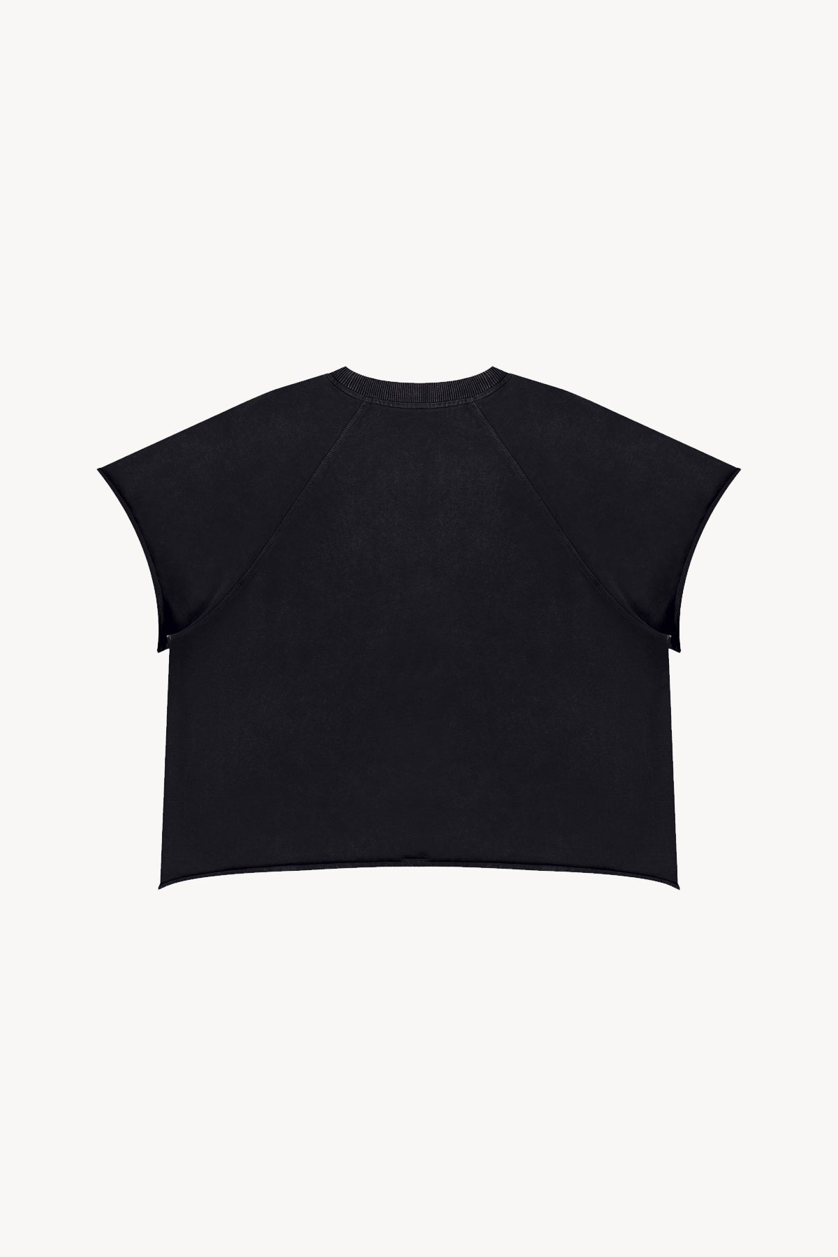 Vintage Wash Raw Edge T-Shirt - Black