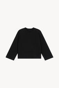 Waffle Raw Edge T-Shirt - Black