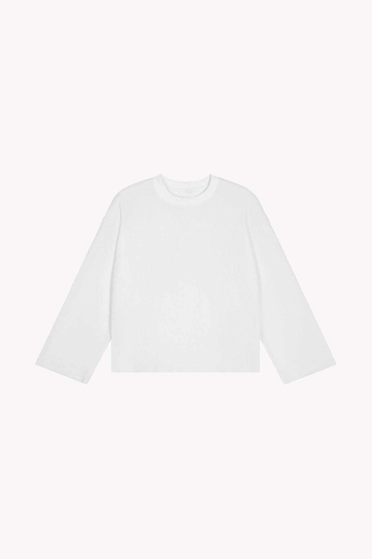 Waffle Raw Edge T-Shirt - White